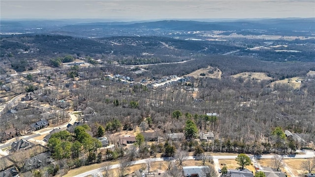 aerial view with a mountain view