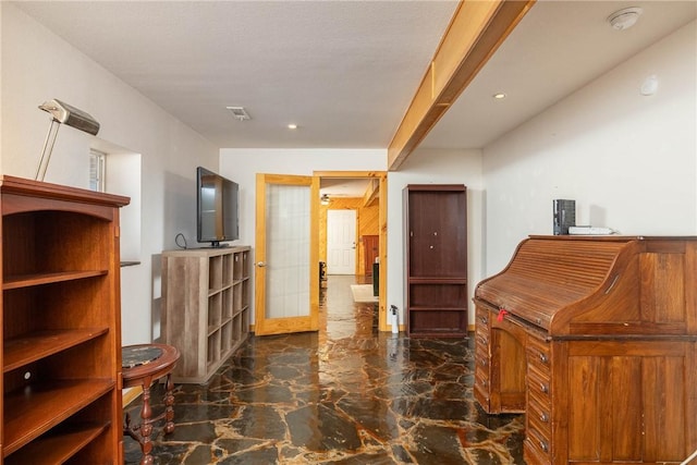33 Rountree Dr, Bella Vista, AR 72715 - office area with marble tiled flooring and recessed lighting