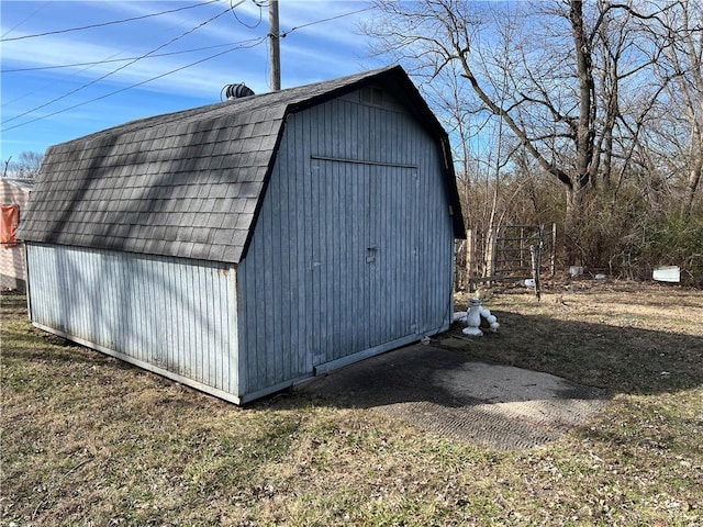 view of shed