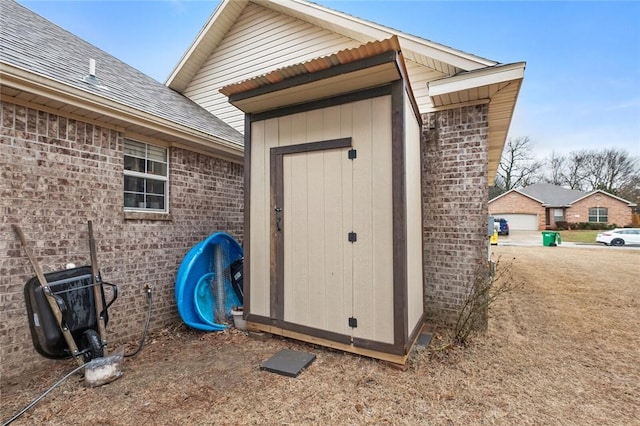 view of shed