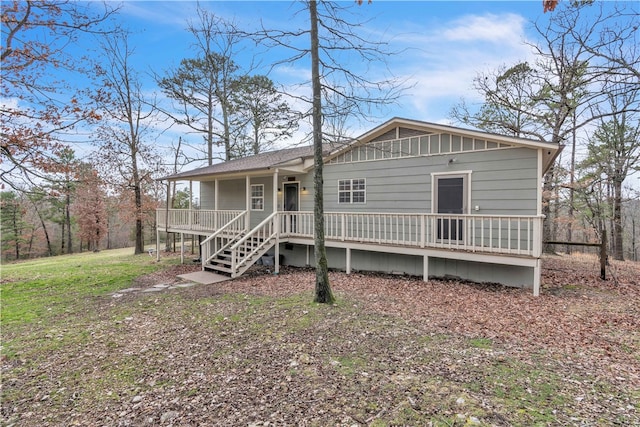 view of front of house with a porch and board and batten siding