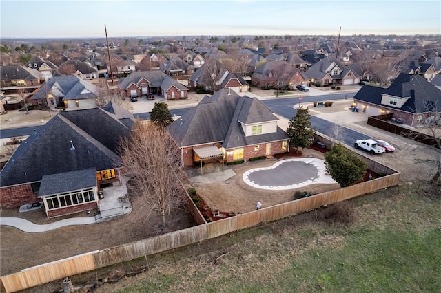 aerial view with a residential view