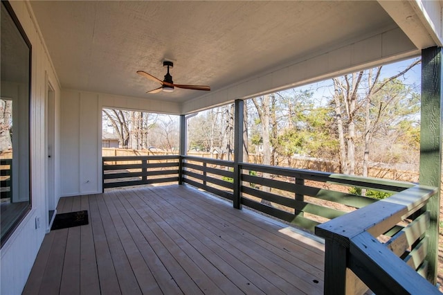 deck with ceiling fan