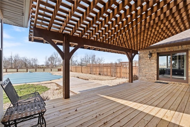 wooden terrace with fence