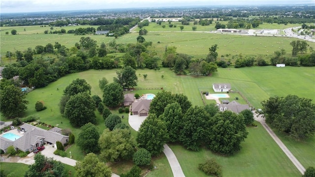 drone / aerial view featuring a rural view