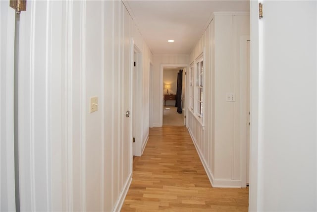 hallway featuring light wood-style floors