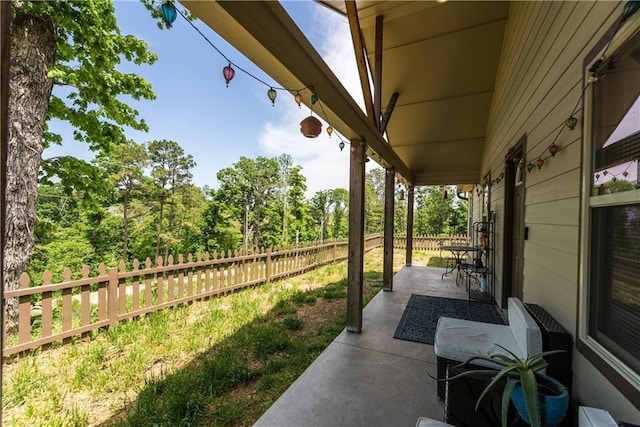 view of patio / terrace with fence