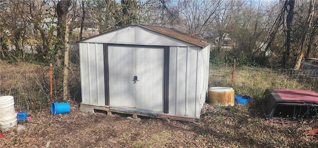 view of shed