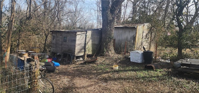 view of shed