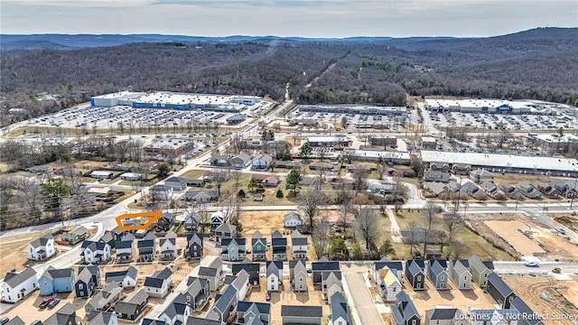 bird's eye view with a mountain view