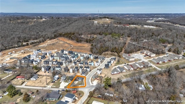 drone / aerial view with a residential view