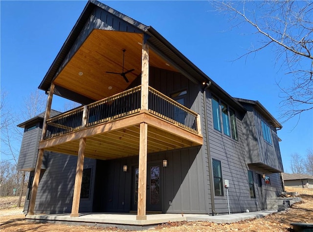 view of side of property featuring board and batten siding