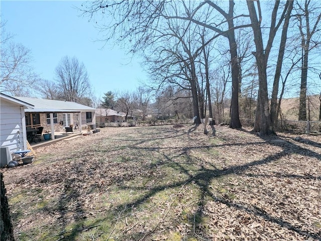 view of yard featuring fence