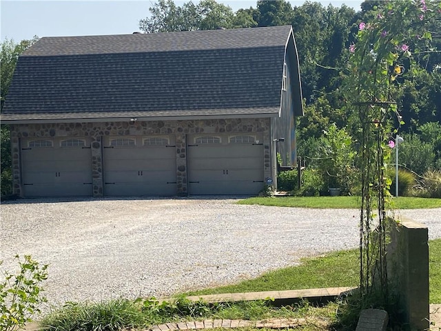 view of garage