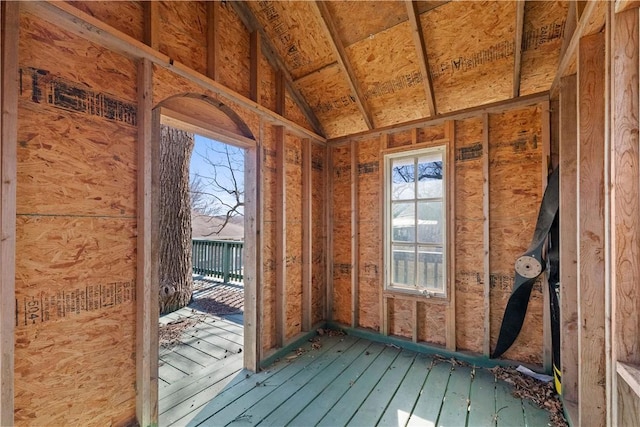 misc room featuring vaulted ceiling