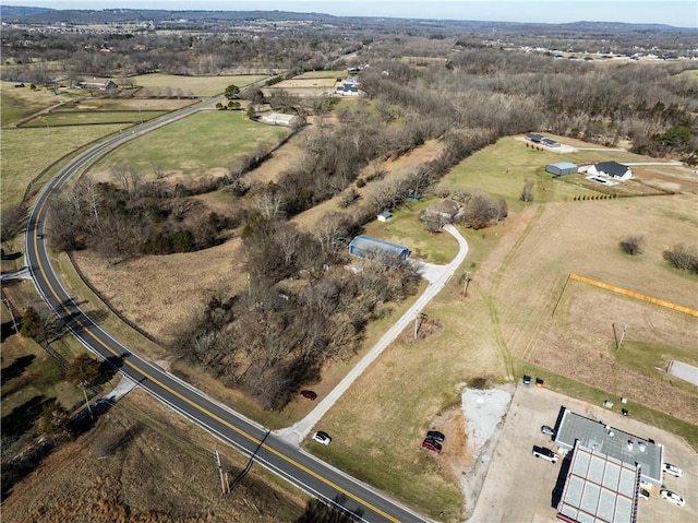 drone / aerial view with a rural view