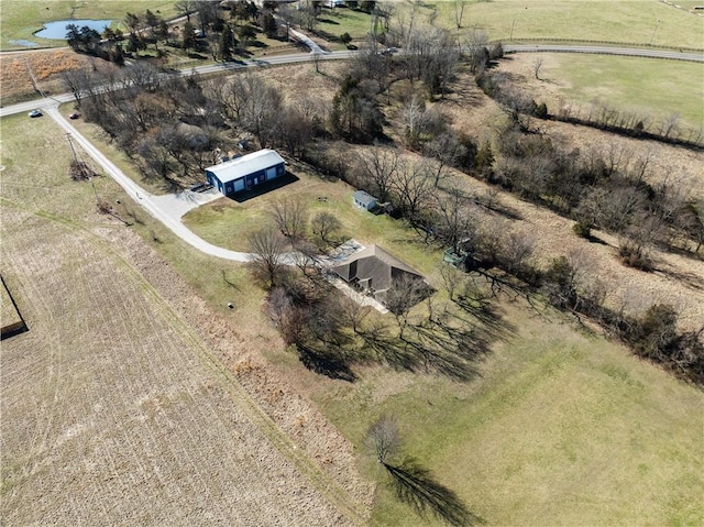 drone / aerial view with a rural view