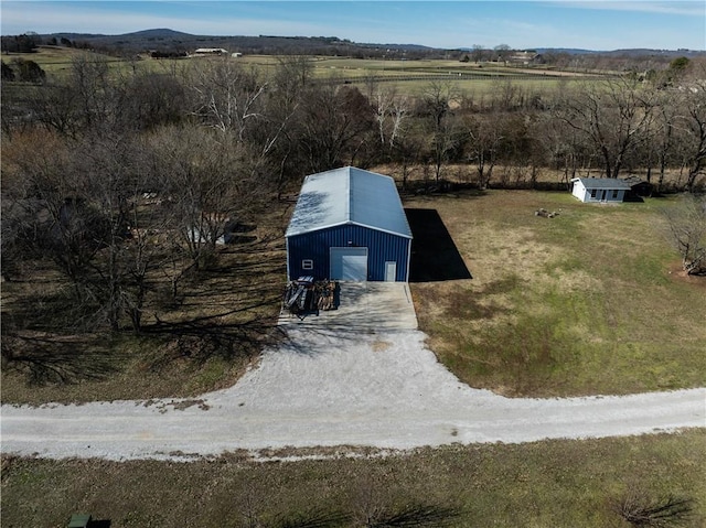 aerial view featuring a rural view