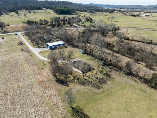 bird's eye view featuring a rural view