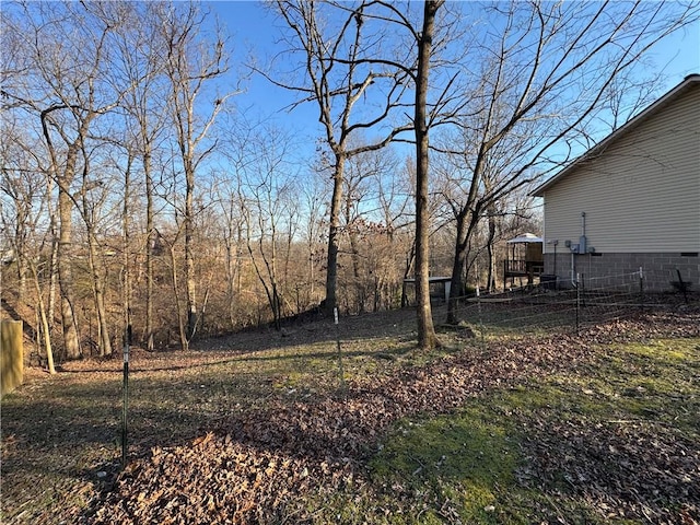 view of yard with fence