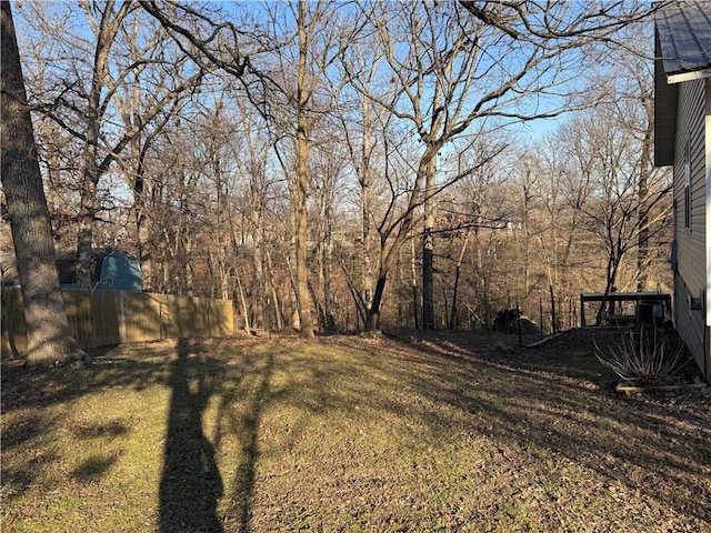 view of yard featuring fence