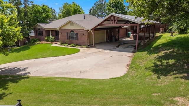 5530 Blake Ln, Springdale, AR 72762 - ranch-style home featuring an attached garage, brick siding, concrete driveway, and a carport