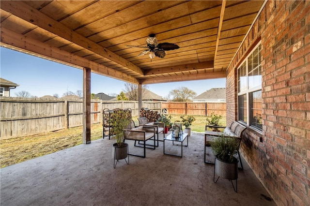 view of patio / terrace with a fenced backyard