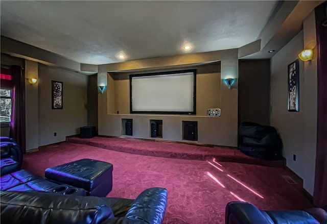 cinema featuring carpet flooring