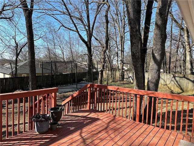 deck featuring fence