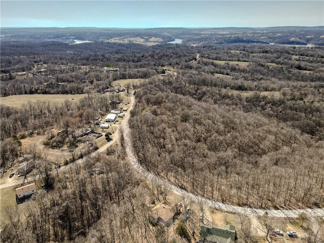 aerial view featuring a forest view