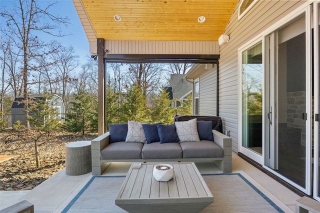 view of patio / terrace featuring an outdoor hangout area