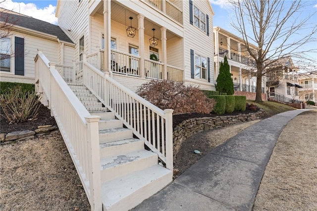 exterior space with stairs