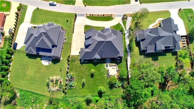 aerial view with a residential view