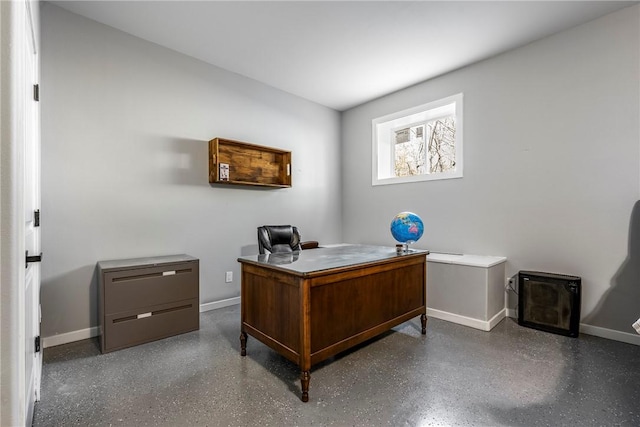 home office featuring baseboards