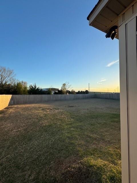 view of yard featuring fence