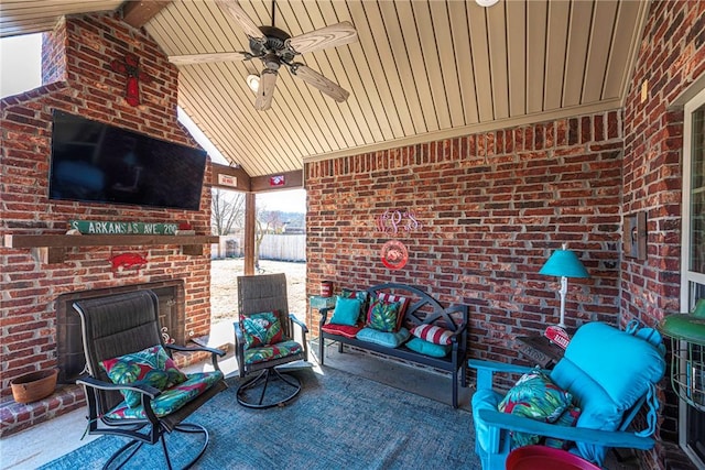 view of patio / terrace with ceiling fan