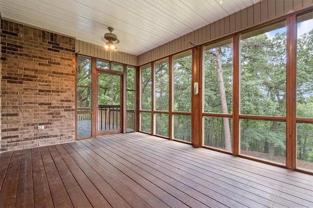 view of unfurnished sunroom