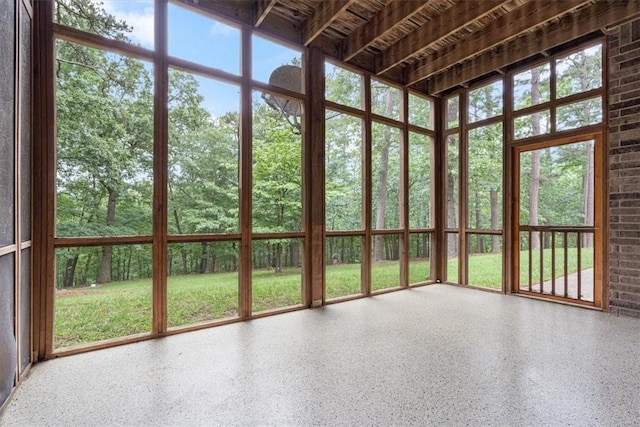 view of unfurnished sunroom