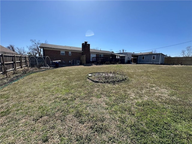 view of yard with fence