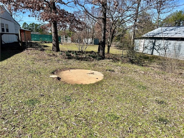 view of yard with fence