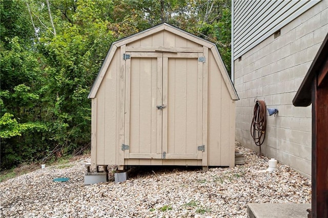 view of shed