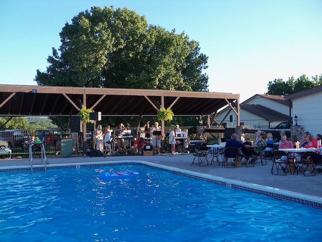 community pool with fence