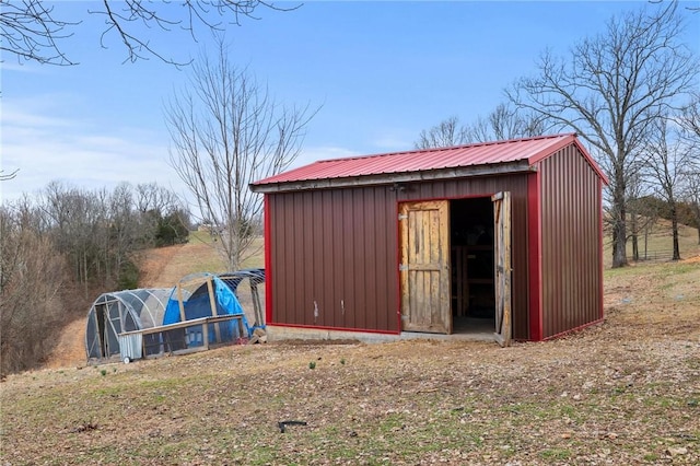 view of shed