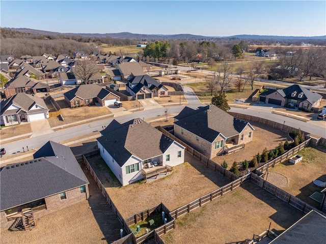 drone / aerial view with a residential view