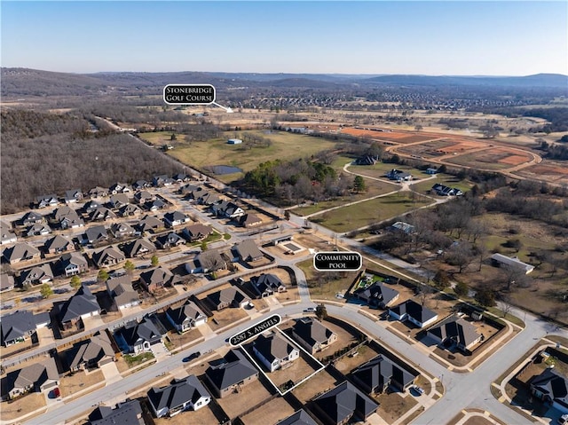 aerial view featuring a residential view