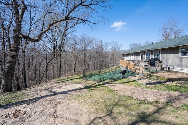 view of yard with fence