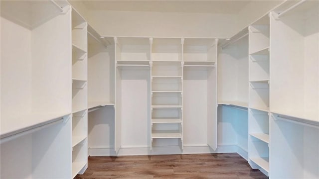 spacious closet with wood finished floors