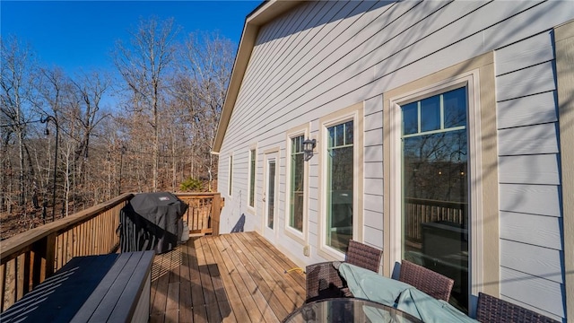 deck featuring area for grilling