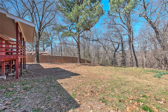 view of yard with fence