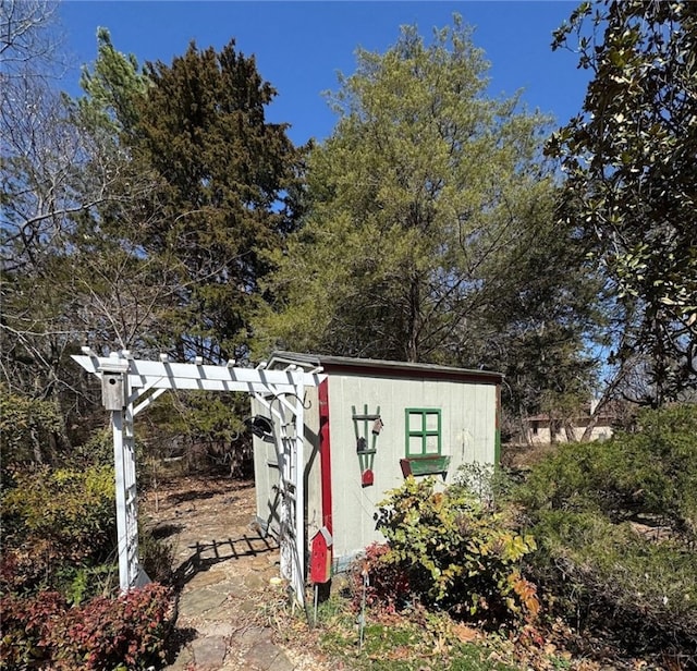 view of shed